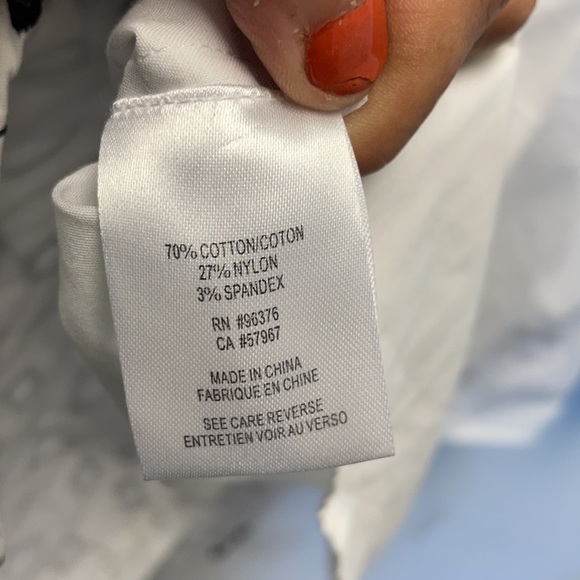 Samuel Dong white geometric print button down - Picture 5 of 5